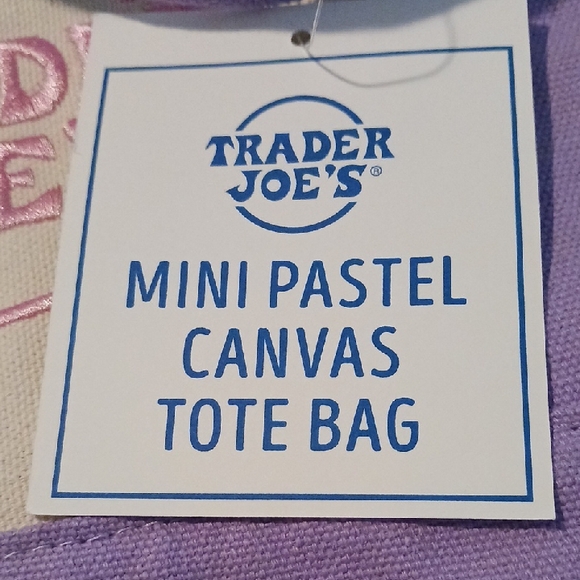 Trader Joe's Mini Pastel Canvas Tote Bag Set - Picture 5 of 6